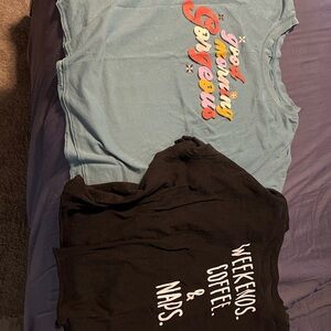 2 Women's Graphic Pajama tops